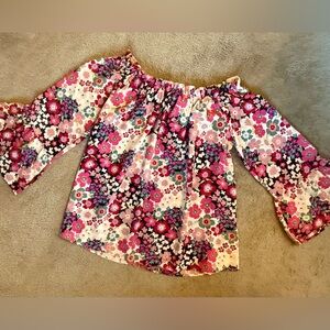 Floral Print Off-Shoulder Blouse M/L